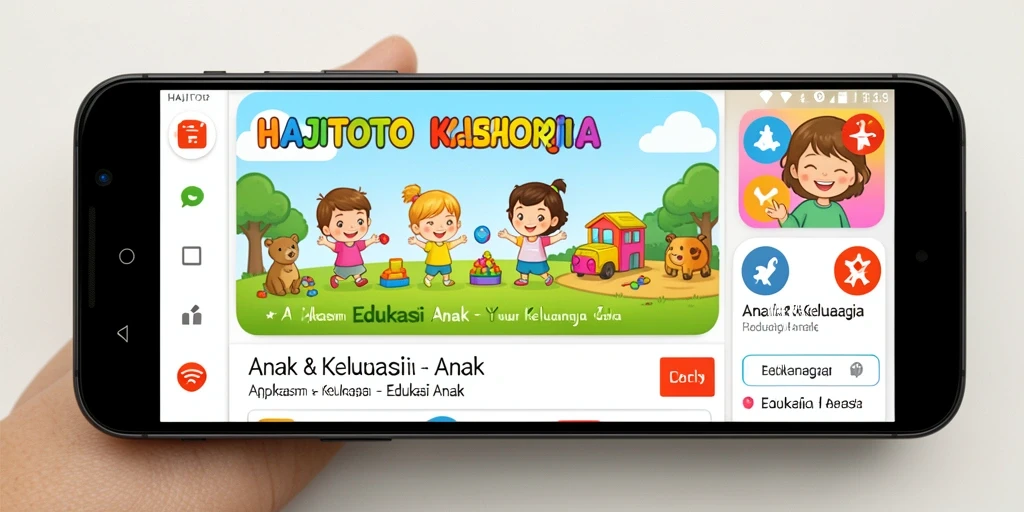 Antarmuka pendidikan interaktif HAJITOTO yang menarik untuk anak.