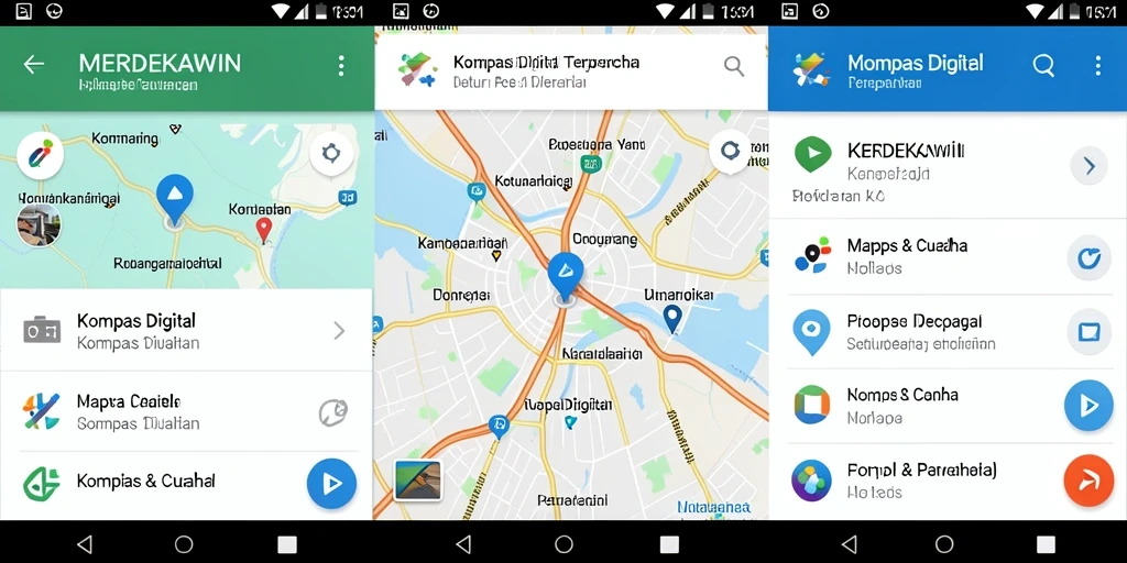Tampilan antarmuka fungsional MERDEKAWIN sebagai Kompas Digital.