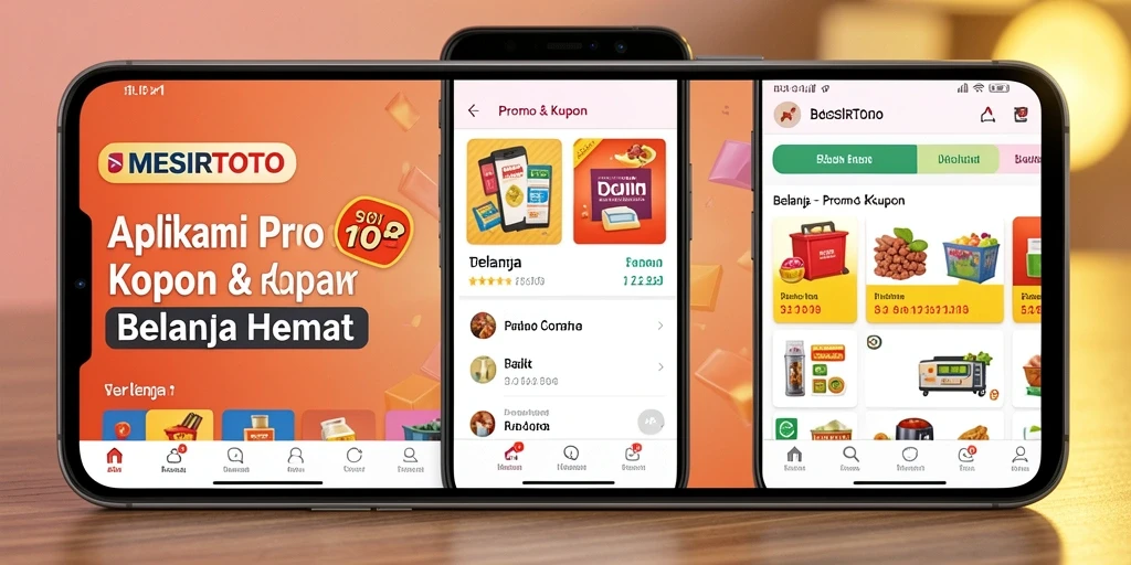 Screenshot antarmuka utama MESIRTOTO dengan berbagai pilihan kupon.