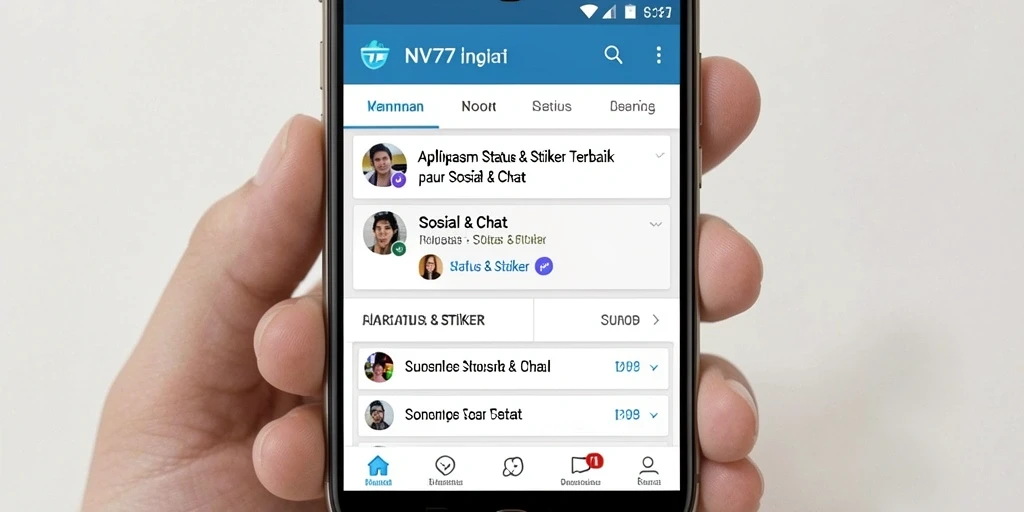 Tampilan antarmuka NV77 yang menarik dan fungsional.