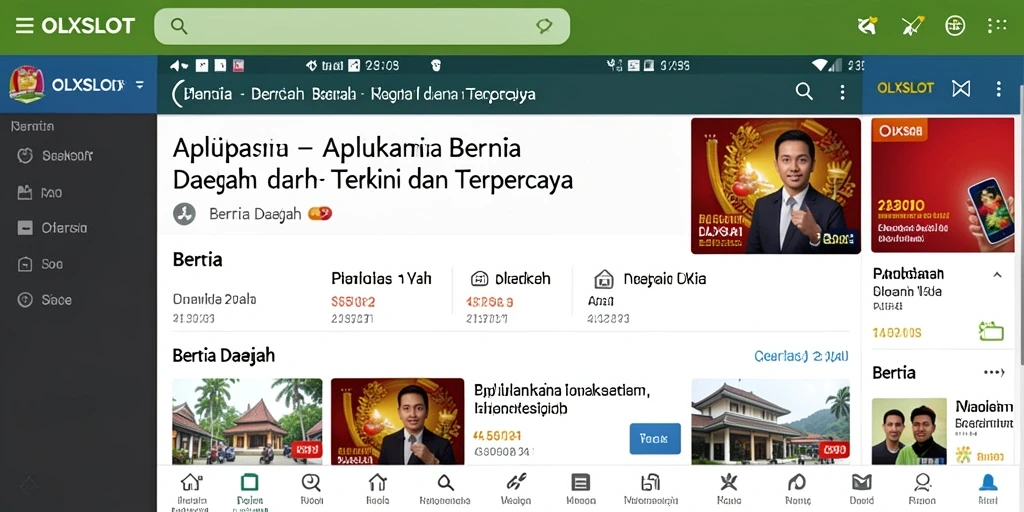 Tampilan antarmuka OLXSLOT dengan berita daerah terkini.