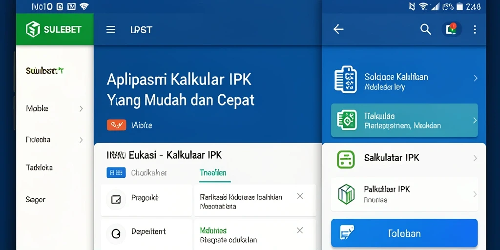 Tampilan antarmuka SULEBET yang user-friendly untuk Kalkulator IPK.