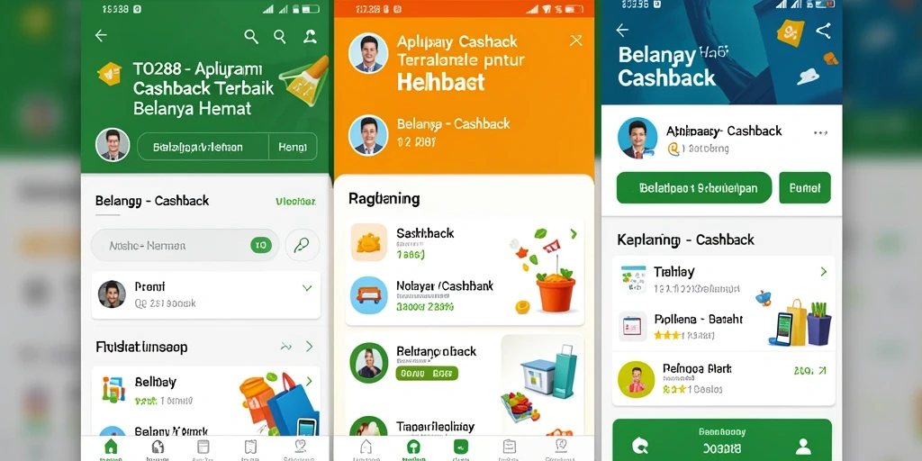Tampilan antarmuka aplikasi TO288 untuk Cashback yang user-friendly.