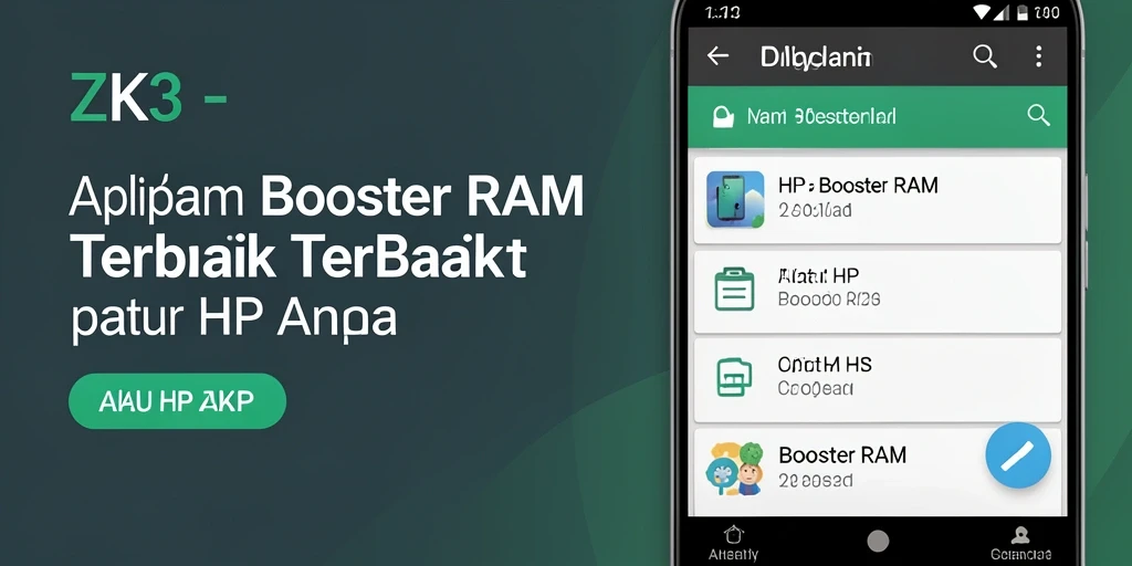 Antarmuka ZK3 dengan fitur Booster RAM yang intuitif.