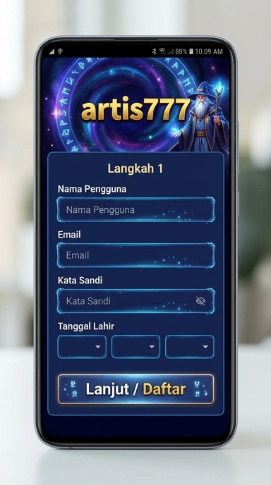 Cara Daftar Akun Baru Artis777 di Android